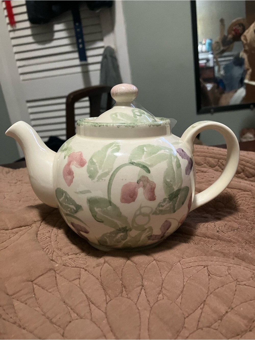 Poole Pottery Teapot in The Sweet Pea Pattern